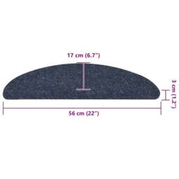 Berkfield Home Self-adhesive Stair Mats 10 pcs Blue 56x17x3 cm Needle Punch - Size: Medium - thumbnail 8