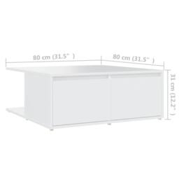 Berkfield Home Coffee Table White 80x80x31 cm Engineered Wood - Size: 80 x 80 x 31 cm - thumbnail 7