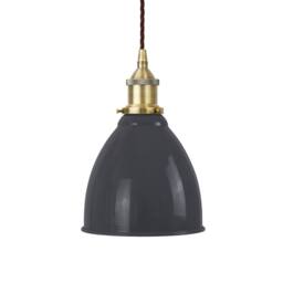 SE Home Slate Grey Classic Small Pantry Metal Pendant Light - Antique Brass