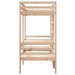 Berkfield Home Loft Bed Frame with Desk & Chairs 75x190cm Solid Wood Pine in Brown - Size: 75x190 cm - thumbnail 6