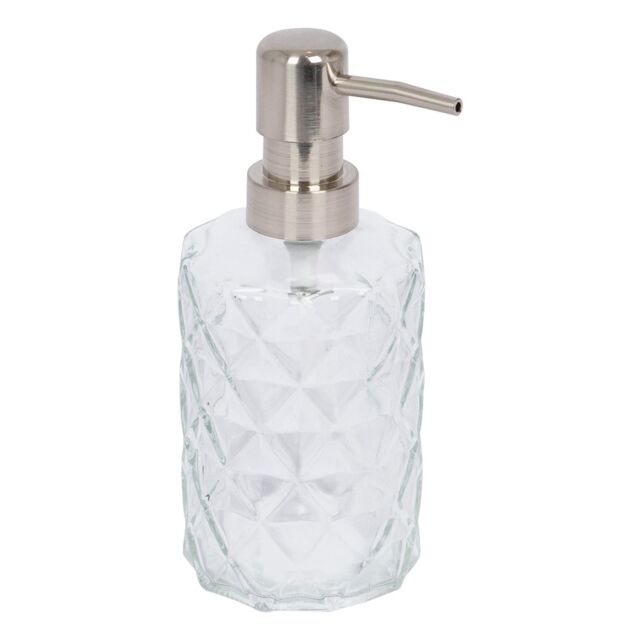 Harbour Housewares 500ml Glass Soap Dispenser - Prism Refillable Hand Wash Bottle with Pump in Clear - image 1