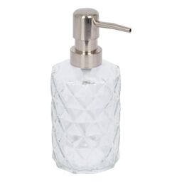 Harbour Housewares 500ml Glass Soap Dispenser - Prism Refillable Hand Wash Bottle with Pump in Clear