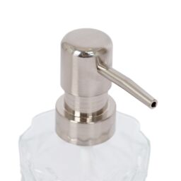 Harbour Housewares 500ml Glass Soap Dispenser - Prism Refillable Hand Wash Bottle with Pump in Clear - thumbnail 4