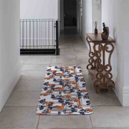 Benjamin Tate Design Geometric Lines & Flowers Runner Rug in Natural - Size: 67 cm x 230 cm - thumbnail 3