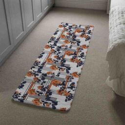 Benjamin Tate Design Geometric Lines & Flowers Runner Rug in Natural - Size: 67 cm x 230 cm - thumbnail 4
