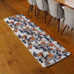Benjamin Tate Design Geometric Lines & Flowers Runner Rug in Natural - Size: 67 cm x 230 cm - thumbnail 2