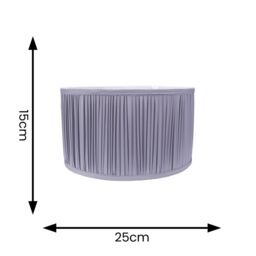 ValueLights Jess Fabric Ruched Pleated Ceiling Floor Table Small Drum Lamp Shade with Bulb in Baby Blue - thumbnail 4