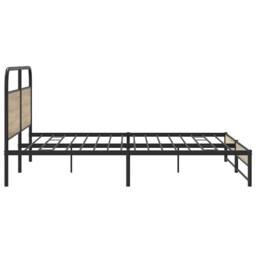Berkfield Home Metal Bed Frame without Mattress Smoked Oak 200x200 cm in Natural - thumbnail 6
