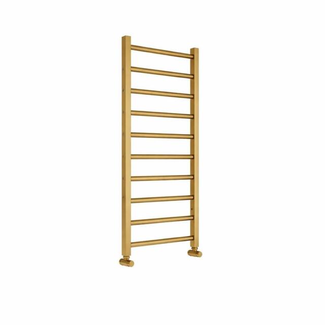 Bathroom Kingdom Sanson Brushed Brass Straight Heated Towel Rail 800x500mm in Gold - image 1