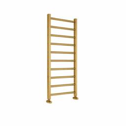 Bathroom Kingdom Sanson Brushed Brass Straight Heated Towel Rail 800x500mm in Gold - thumbnail 1
