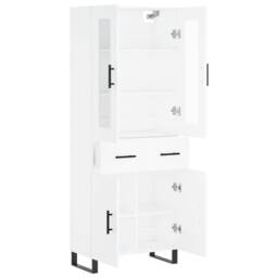 Berkfield Home Highboard White 69.5x34x180 cm Engineered Wood - thumbnail 4