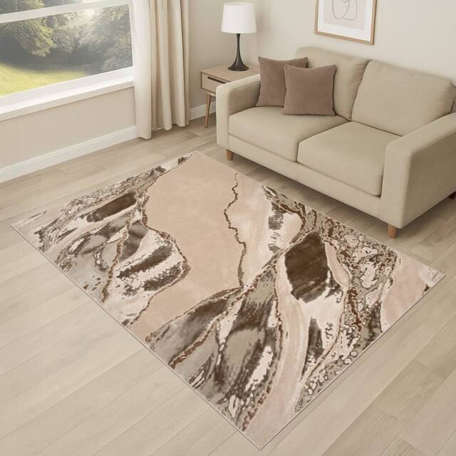 Smart Living Parma Modern Carved Rug - Soft Luxury for Living & Bedroom in Beige - Size: 120 cm x 170 cm - image 1