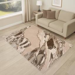 Smart Living Parma Modern Carved Rug - Soft Luxury for Living & Bedroom in Beige - Size: 120 cm x 170 cm