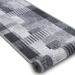 RugsX Anti-Slip Essenza Runner in Grey - Size: 100 cm x 110 cm - thumbnail 2