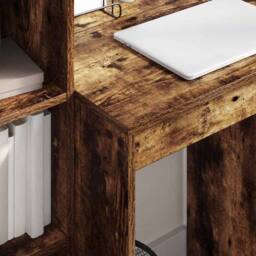Berkfield Home Modern Writing Desk Smoked Oak Engineered Wood 60 x 50 x 76 cm in Brown - thumbnail 4
