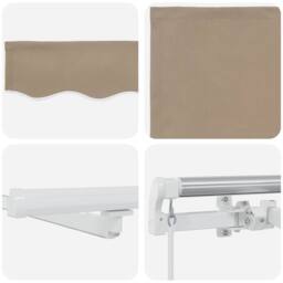 Berkfield Home Manual Retractable Awning with LED Beige 500x300 cm - thumbnail 9