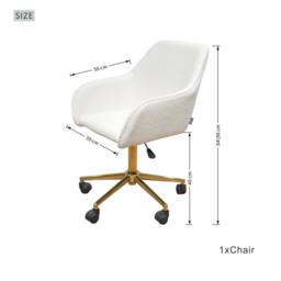 Abrihome New Teddy Fabric Material Office Chair, Adjustable Height Swivel Chair in White - Size: 1 Pack - thumbnail 6
