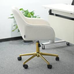 Abrihome New Teddy Fabric Material Office Chair, Adjustable Height Swivel Chair in White - Size: 1 Pack - thumbnail 8