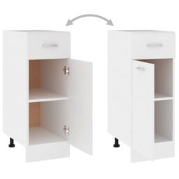 Berkfield Home Drawer Bottom Cabinet White 30x46x81.5 cm Engineered Wood - thumbnail 6