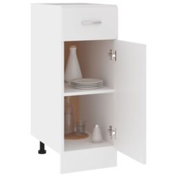 Berkfield Home Drawer Bottom Cabinet White 30x46x81.5 cm Engineered Wood - thumbnail 4