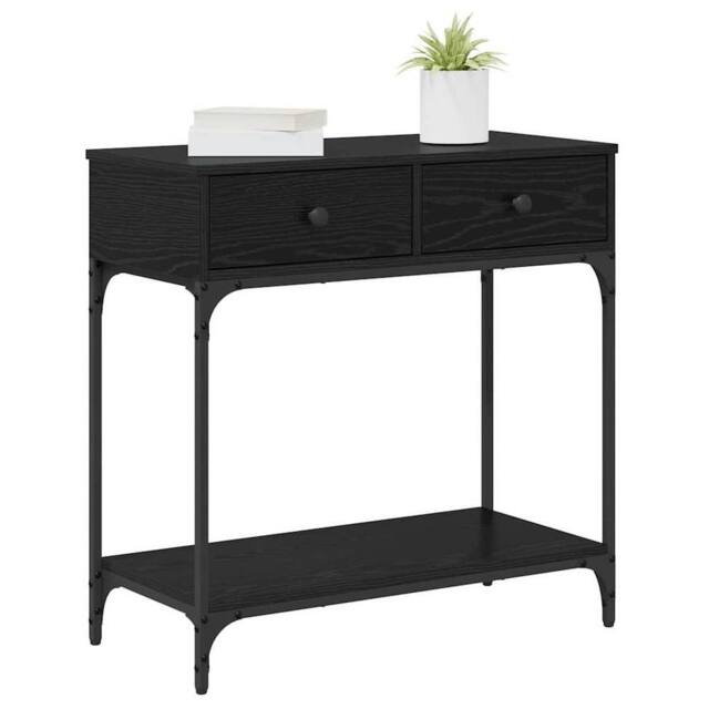 Berkfield Home Modern Console Table Black Oak 75x34.5x75 cm Engineered Wood - image 1