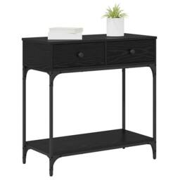 Berkfield Home Modern Console Table Black Oak 75x34.5x75 cm Engineered Wood