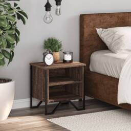 Berkfield Home Bedside Cabinet Brown Oak 40x30x40 cm Engineered Wood - Size: 40 x 30 x 40 cm - thumbnail 3