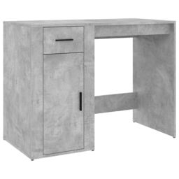 Berkfield Home Desk with Cabinet Concrete Grey Engineered Wood - thumbnail 5