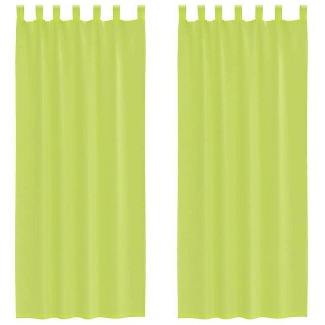 Berkfield Home Voile Curtains with Tab Top 2 pcs Apple Green - image 1