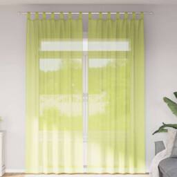 Berkfield Home Voile Curtains with Tab Top 2 pcs Apple Green - thumbnail 2