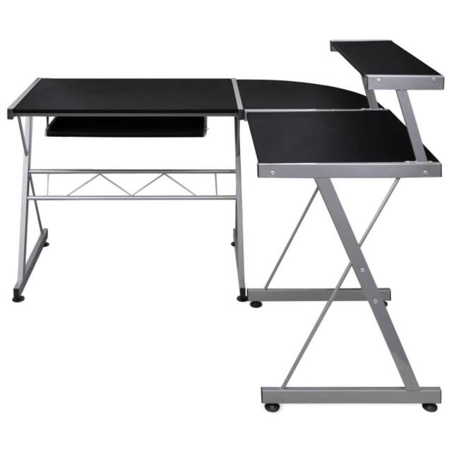 Berkfield Home Corner Computer Desk Black 132x112x99 cm Engineered Wood - Size: 132 x 112 x 99 cm - image 1