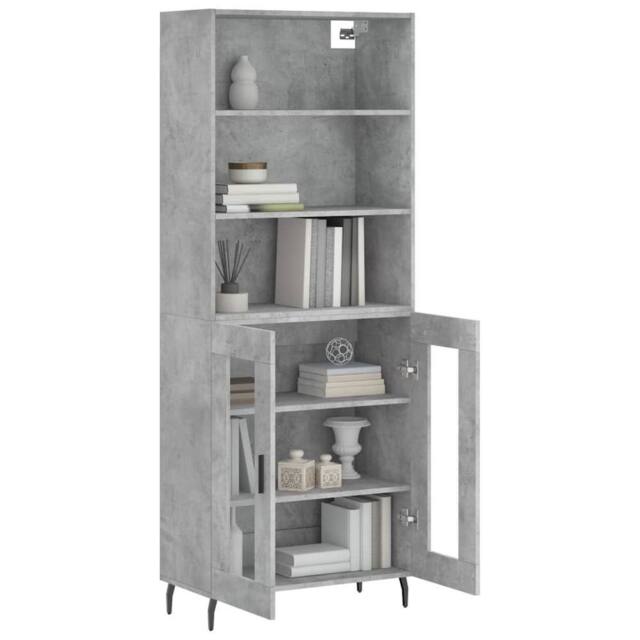 Berkfield Home Highboard Concrete Grey 69.5x34x180 cm Engineered Wood - image 1