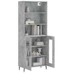 Berkfield Home Highboard Concrete Grey 69.5x34x180 cm Engineered Wood - thumbnail 1