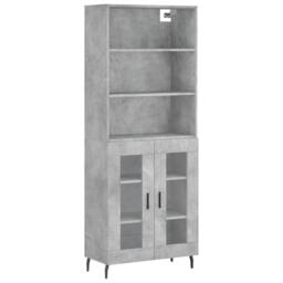 Berkfield Home Highboard Concrete Grey 69.5x34x180 cm Engineered Wood - thumbnail 3