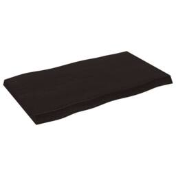 Berkfield Home Table Top Dark Grey 100x60x(2-6) cm Treated Solid Wood Live Edge in Brown - thumbnail 3