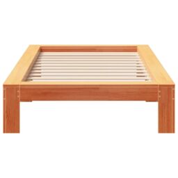 Berkfield Home Bed Frame without Mattress Wax Brown 75x190 cm Small Single Solid Wood Pine - thumbnail 4