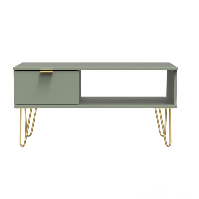 Ready Assembled 2 U Fuji 1 Drawer Coffee Table (Ready Assembled) in Pale Green - image 1