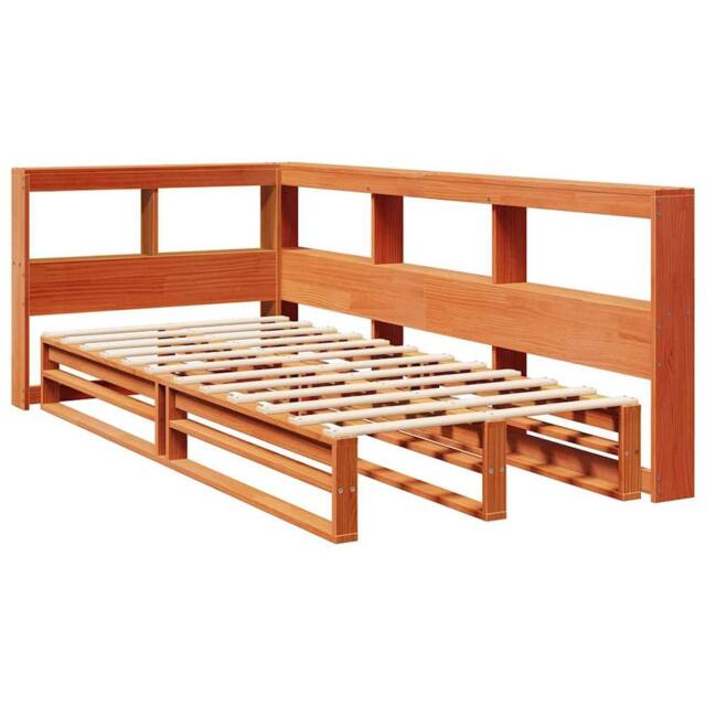 Berkfield Home Decorative Bookcase Bed without Mattress Wax Brown 90x190cm Solid - Size: 90x190 cm - image 1