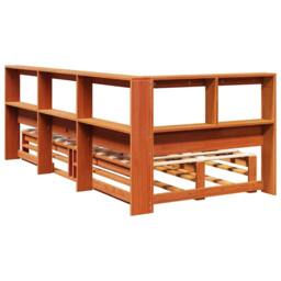 Berkfield Home Decorative Bookcase Bed without Mattress Wax Brown 90x190cm Solid - Size: 90x190 cm - thumbnail 7