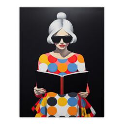 "Wee Blue Coo Wall Art Print Creative Scholar Book Lovers Fun Bright Living Room in Black - Size: W24"" x H32""" - thumbnail 1