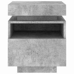 Berkfield Home Bedside Cabinets with LED Lights 2 pcs Concrete Grey 40x39x48.5 cm - thumbnail 8