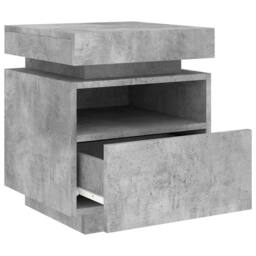 Berkfield Home Bedside Cabinets with LED Lights 2 pcs Concrete Grey 40x39x48.5 cm - thumbnail 7