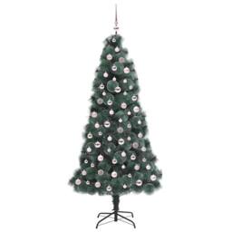 Berkfield Home Artificial Pre-lit Christmas Tree with Ball Set Green 210 cm - thumbnail 4