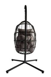 Groundlevel Luxury Hanging Egg Chair with Cushion in Grey - thumbnail 4