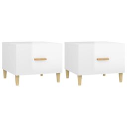 Berkfield Home Coffee Tables 2 pcs High Gloss White 50x50x40 cm Engineered Wood - Size: 50 x 50 x 40 cm - thumbnail 2