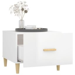 Berkfield Home Coffee Tables 2 pcs High Gloss White 50x50x40 cm Engineered Wood - Size: 50 x 50 x 40 cm - thumbnail 5