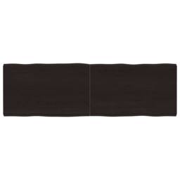 Berkfield Home Table Top Dark Grey 160x50x(2-6) cm Treated Solid Wood Live Edge in Brown - thumbnail 2
