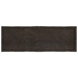 Berkfield Home Table Top Dark Grey 160x50x(2-6) cm Treated Solid Wood Live Edge in Brown - thumbnail 3