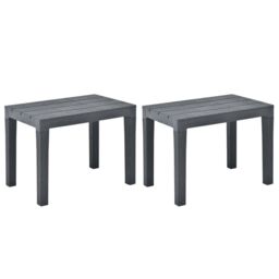 Berkfield Home Garden Benches 2 pcs Anthracite Plastic in Black