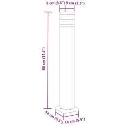 Berkfield Home Outdoor Floor Lamp Black 80 cm Aluminium - thumbnail 7